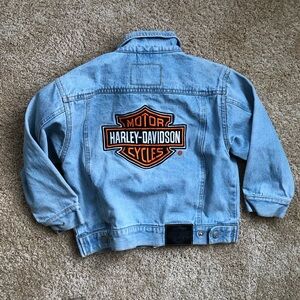 Kids Harley-Davidson Jean Jacket size 5 boy girl unisex light wash